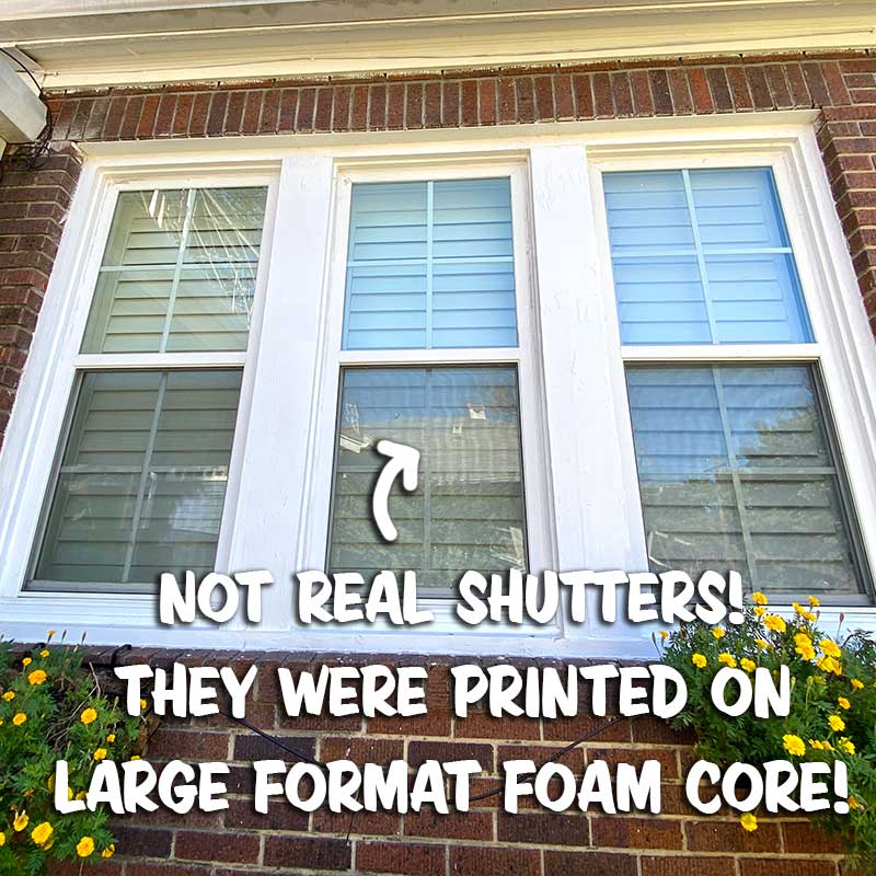 Large format printed shutters